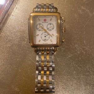 two toned art deco michele watch!